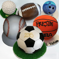 Different Ball Shaped Cakes Includes Soccer, Baseball, Basketball, Football, Golf Ball, and Bowling Ball