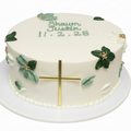 Gold Acrylic Cross Cake