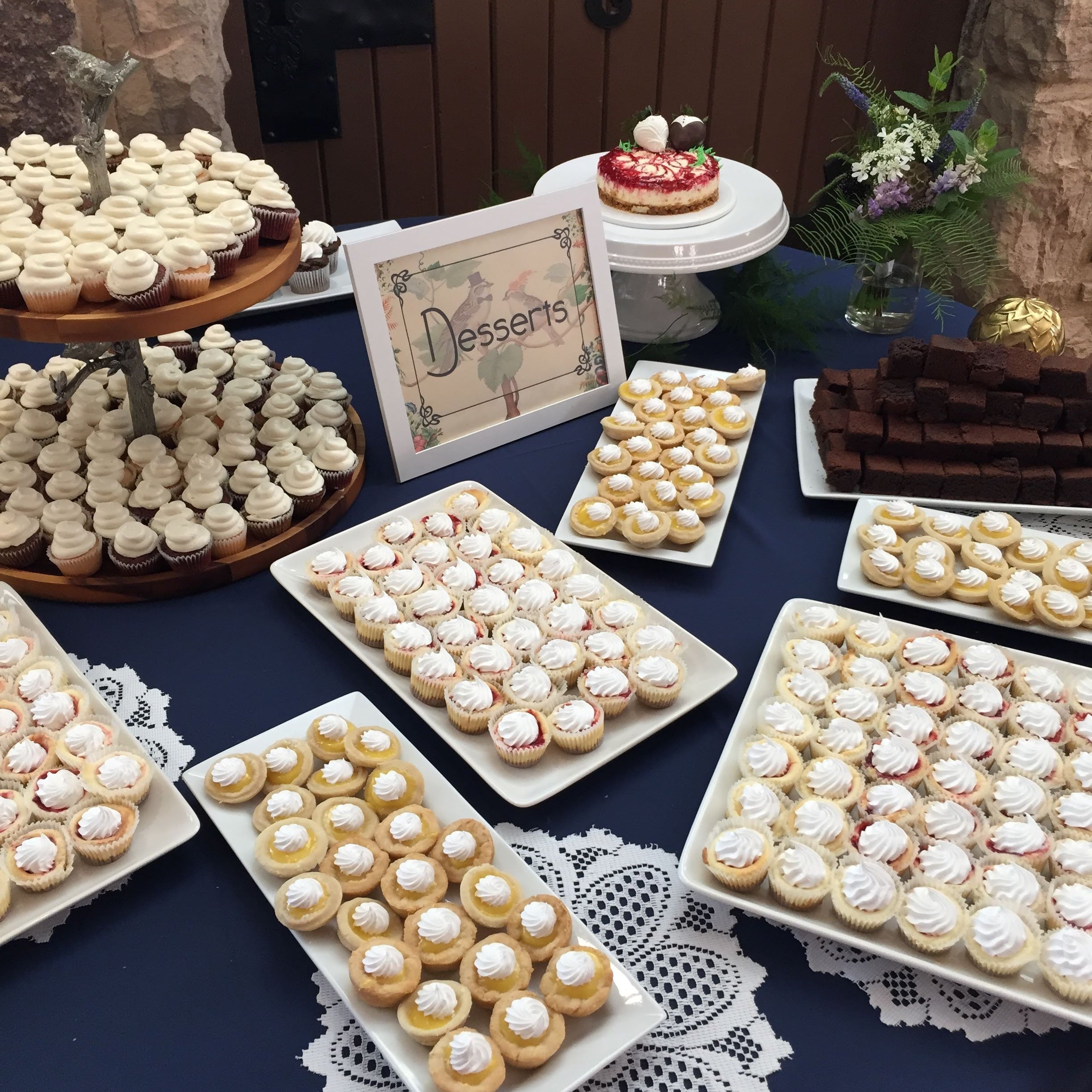 Assorted pastries on a table with a decorative setting
