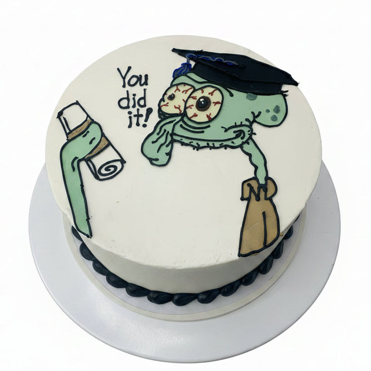 Squidward Graduation Cake