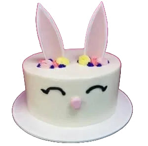 Easter Bunnie Face Cake With Edible Ears