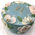 Palette Painted Floral Cake With Gold Pearls