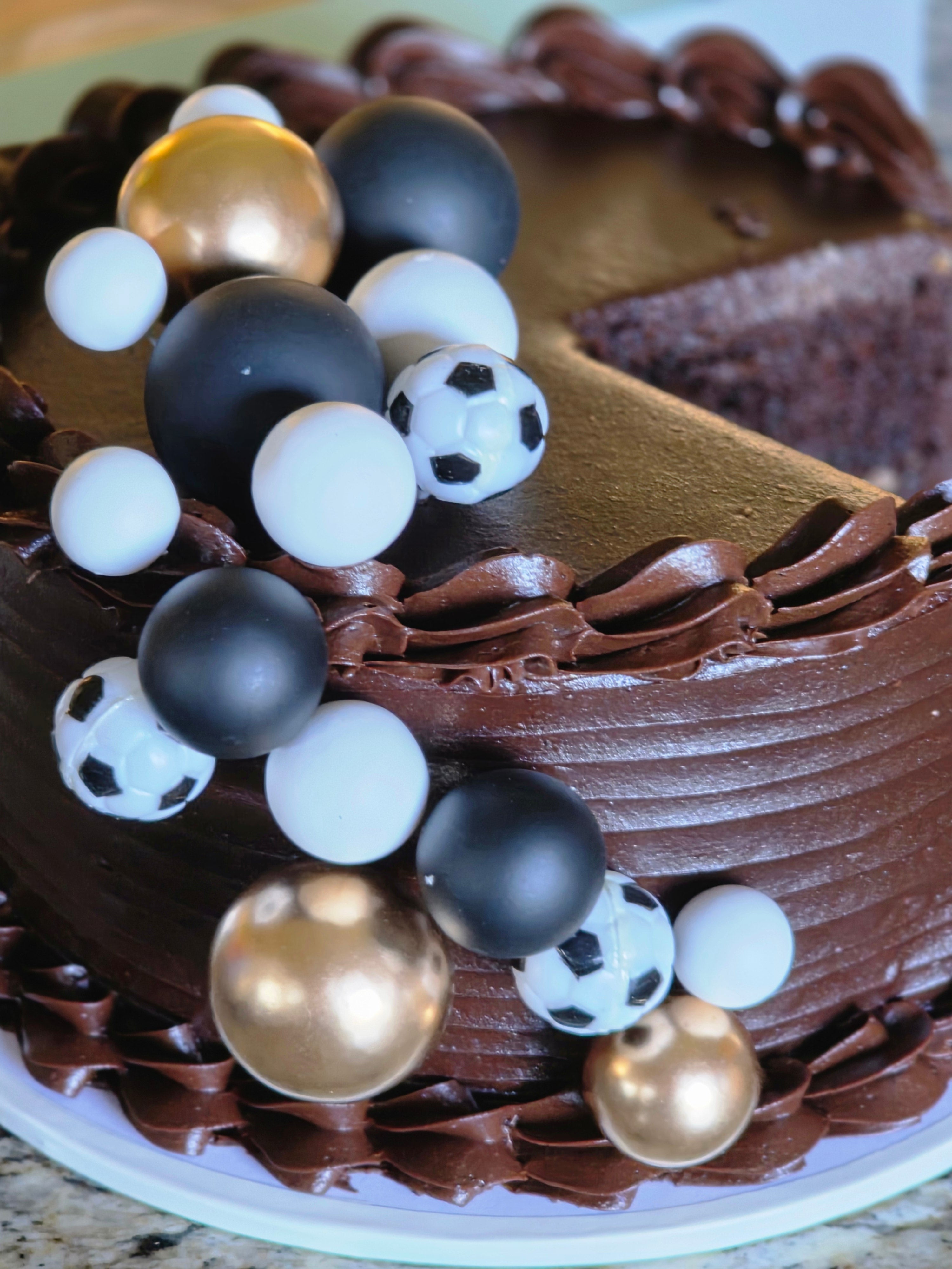 Soccer ball cake